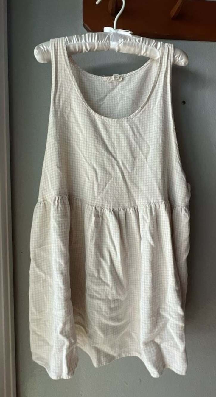 Urban Renewal Gingham Babydoll Dress Size M Beige